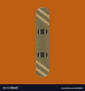 Flat shading style icon snowboard vector image
