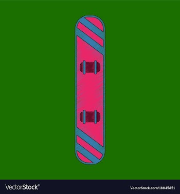 Flat shading style icon snowboard vector image