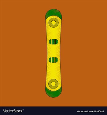 Flat shading style icon snowboard vector image