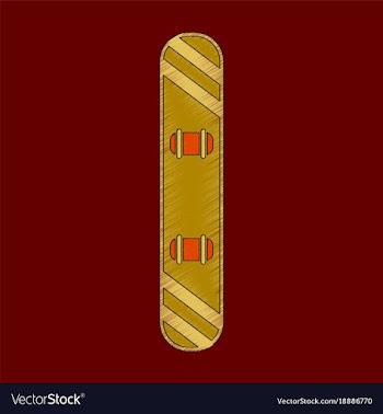 Flat shading style icon snowboard vector image