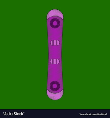 Flat shading style icon snowboard vector image