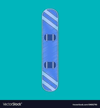 Flat shading style icon snowboard vector image