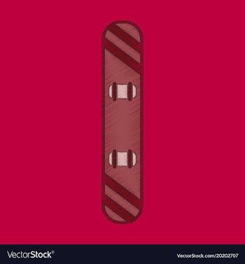 Flat shading style icon snowboard vector image