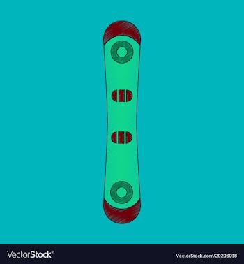 Flat shading style icon snowboard vector image