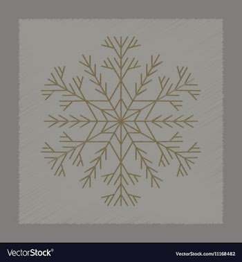 Flat shading style icon snowflake vector image