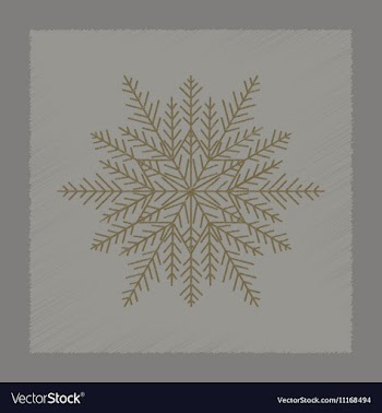Flat shading style icon snowflake vector image