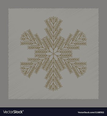 Flat shading style icon snowflake vector image
