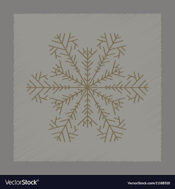 Flat shading style icon snowflake vector image