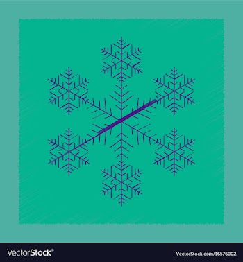 Flat shading style icon snowflake vector image