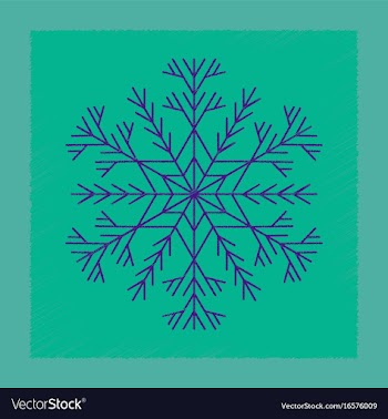 Flat shading style icon snowflake vector image