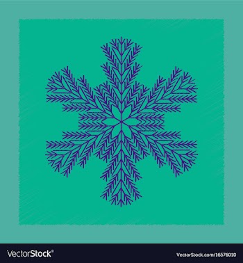 Flat shading style icon snowflake vector image