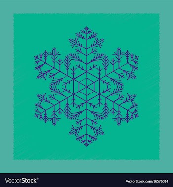 Flat shading style icon snowflake vector image