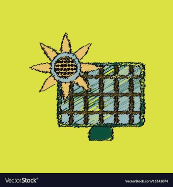 Flat shading style icon solar battery vector image