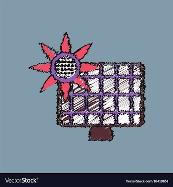Flat shading style icon solar battery vector image