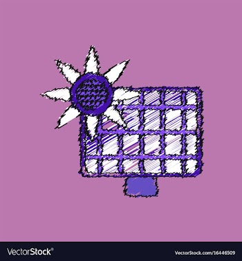Flat shading style icon solar battery vector image
