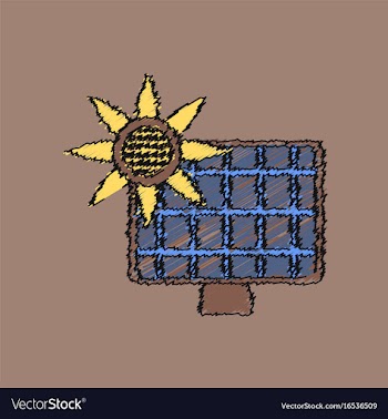 Flat shading style icon solar battery vector image
