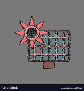 Flat shading style icon solar battery vector image