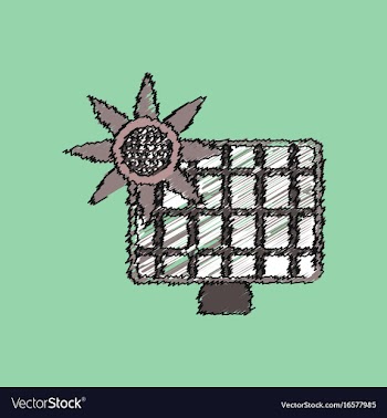 Flat shading style icon solar battery vector image