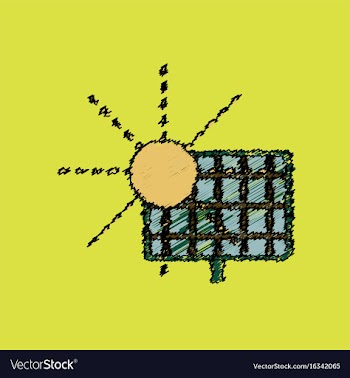 Flat shading style icon solar energy vector image