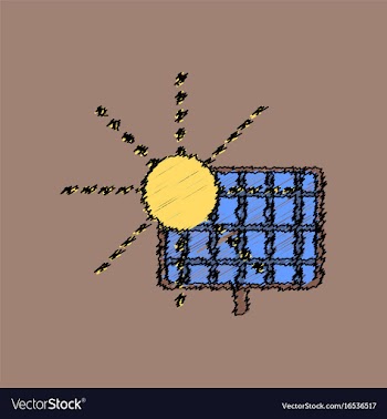 Flat shading style icon solar energy vector image