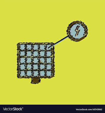 Flat shading style icon solar panel and vector image