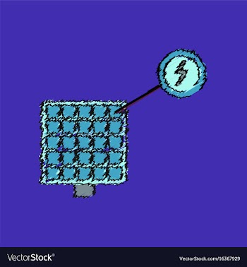 Flat shading style icon solar panel and vector image