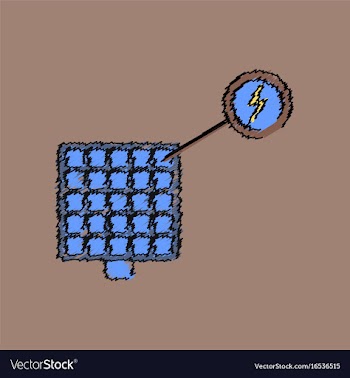 Flat shading style icon solar panel and vector image