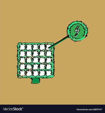 Flat shading style icon solar panel and vector image