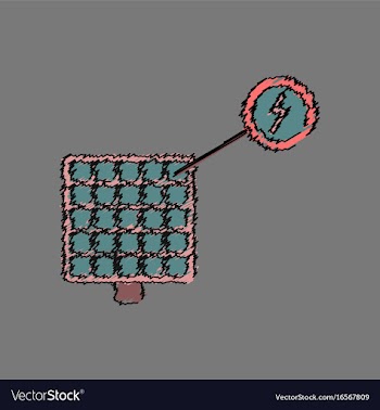 Flat shading style icon solar panel and vector image