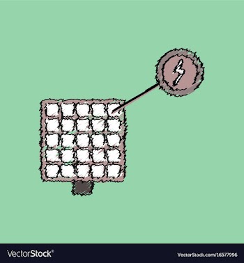 Flat shading style icon solar panel and vector image