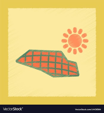 Flat shading style icon solar panels vector image