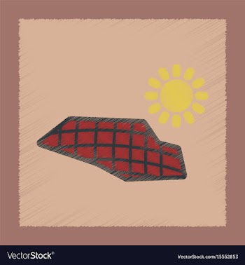 Flat shading style icon solar panels vector image