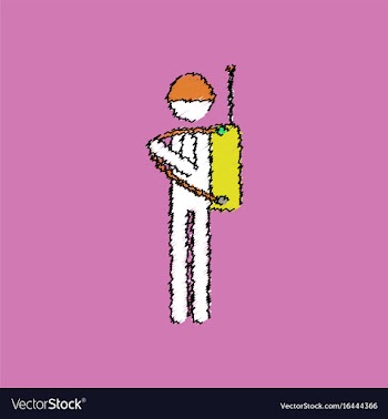 Flat shading style icon soldier holding walkie vector image