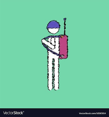 Flat shading style icon soldier holding walkie vector image