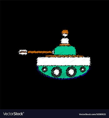 Flat shading style icon soldier on tank vector image