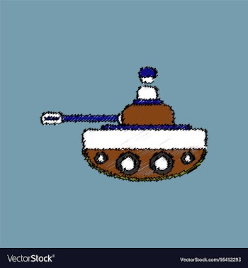 Flat shading style icon soldier on tank vector image