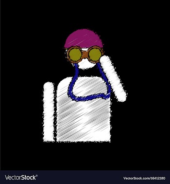 Flat shading style icon soldier with binocular vector image