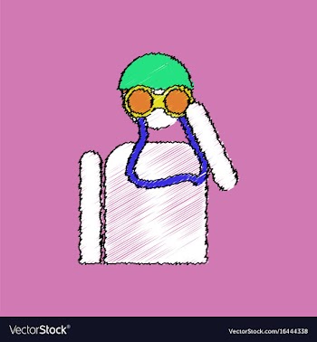 Flat shading style icon soldier with binocular vector image