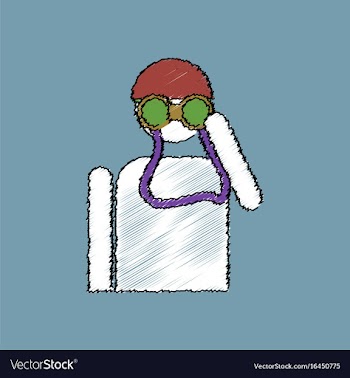 Flat shading style icon soldier with binocular vector image