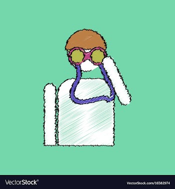 Flat shading style icon soldier with binocular vector image