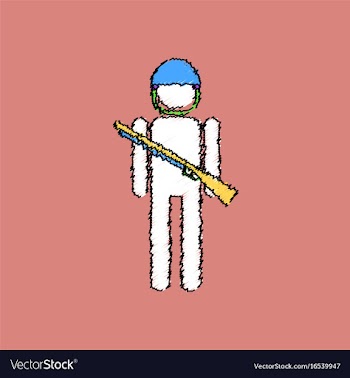 Flat shading style icon soldier with gun vector image