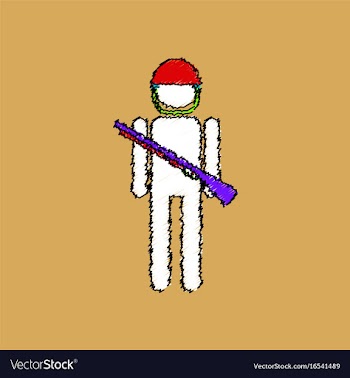 Flat shading style icon soldier with gun vector image