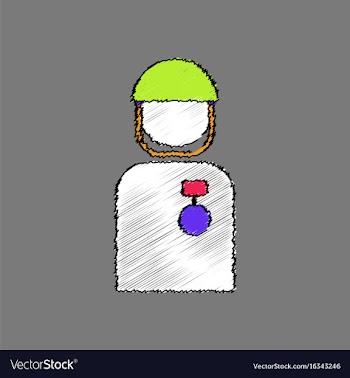 Flat shading style icon soldier with medal vector image
