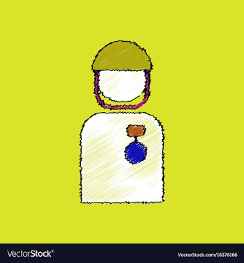 Flat shading style icon soldier with medal vector image