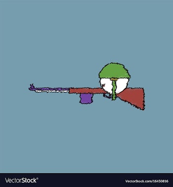 Flat shading style icon soldier with rifle aiming vector image