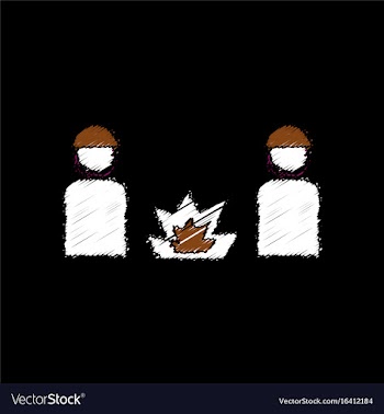 Flat shading style icon soldiers and explosion vector image