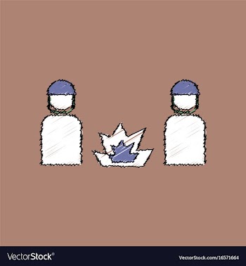 Flat shading style icon soldiers and explosion vector image