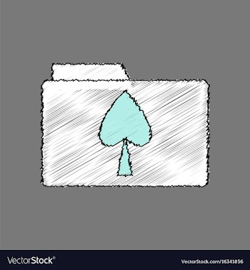 Flat shading style icon spade symbol on folder vector image