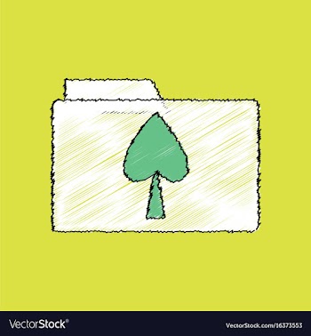 Flat shading style icon spade symbol on folder vector image