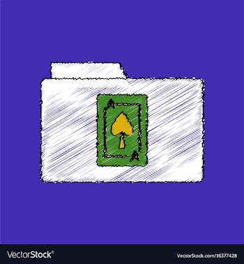 Flat shading style icon spade symbol on folder vector image